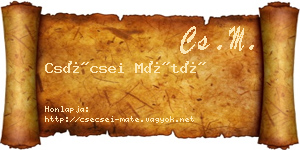 Csécsei Máté névjegykártya