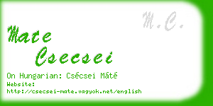 mate csecsei business card